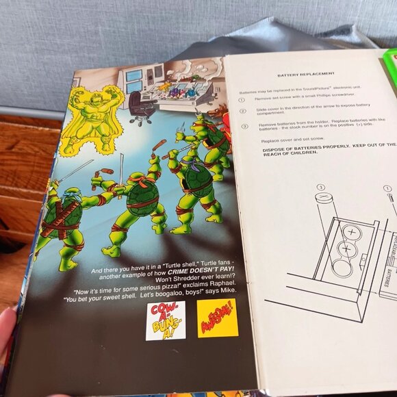 TMNT Teenage Mutant Ninja Turtles Sound Story Book NONWORKING VTG 90s Toy fandom - Picture 3 of 6